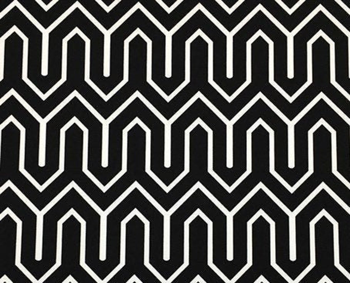 Black White Fabricmodern Geometric Fabric By The Meterikat Fabric