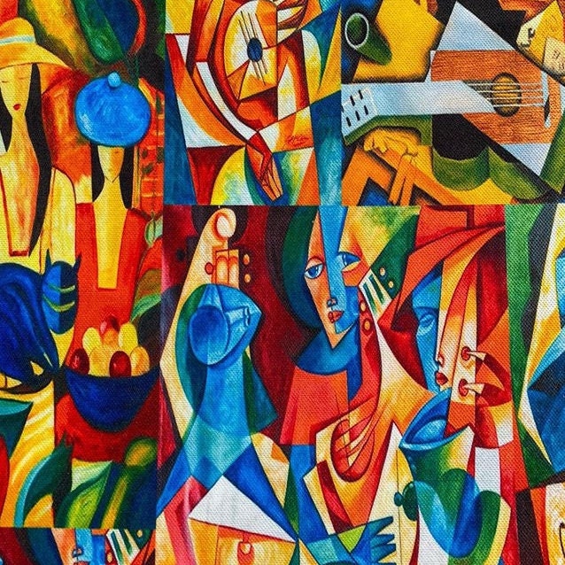 Cubist Art Fabric by Yard, Picasso Style Upholstery Material, Musical ...