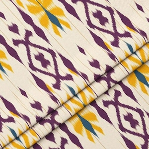 Ikat Print Fabric by the Meter, Geometric Pattern Fabric Decor Furniture Chair Sofa Upholstery Fabric