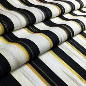 5x5 cm Black and White Striped Oil Painting Effect Fabric by the Meter,Geometric Fabric Decor Furniture Chair Sofa Upholstery Fabric