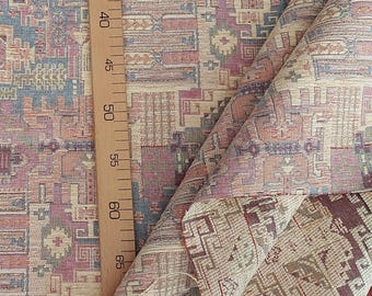 Pink High Quality Turkish Soft Chenille Kilim Fabric by the Meter, Decor Rug Tapestry Sofa Chair Furniture Upholstery Fabric