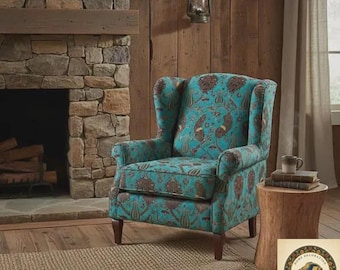 Turkish Floral Jacquard Chenille Fabric by Meter, Boho Woven Upholstery Fabric