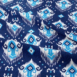 Ikat Fabric by the Meter,Geometric Fabric Decor Furniture Chair Sofa Upholstery Fabric