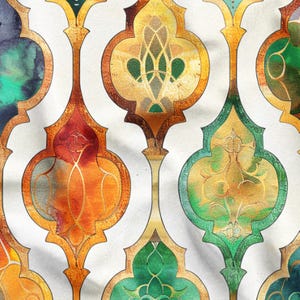 Tessuto marocchino multicolore al metro, tessuto con motivo geometrico etnico, decorazione per mobili, sedie, divani, tappezzeria