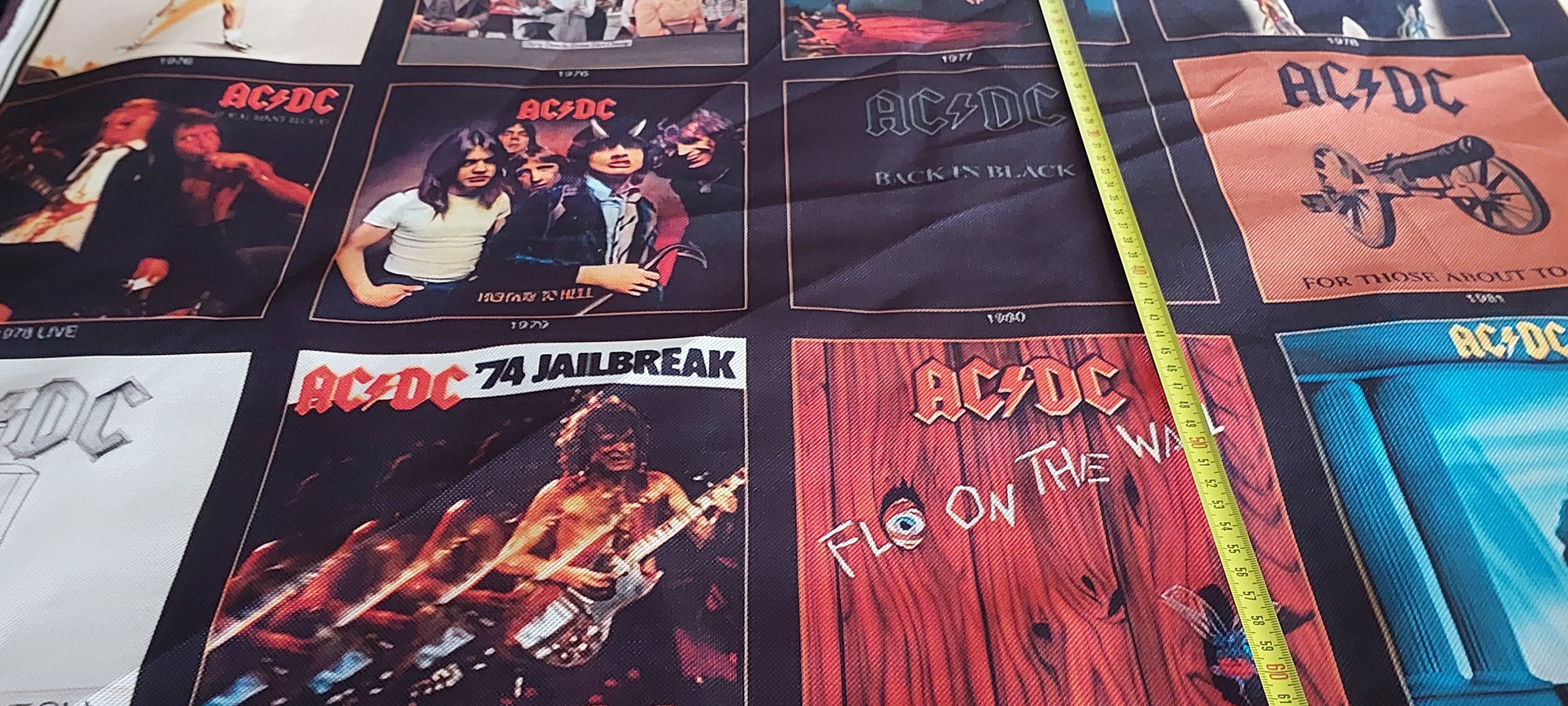 AC DC Album Covers Fabric by the Metermusicrock Groups Home - Etsy ...