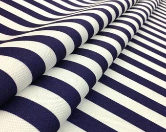 Navy Striped (2x2)cm Print Fabric:Upholstery Fabric by the meter with more colors