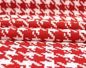 Red Big Goosefoot,Houndstooth Fabric by the Meter,Geometric Fabric Decor Furniture Chair Sofa Upholstery Fabric