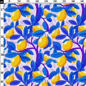 Lemon Floral Upholstery Fabric: Polyester Decor Fabric by the Meter