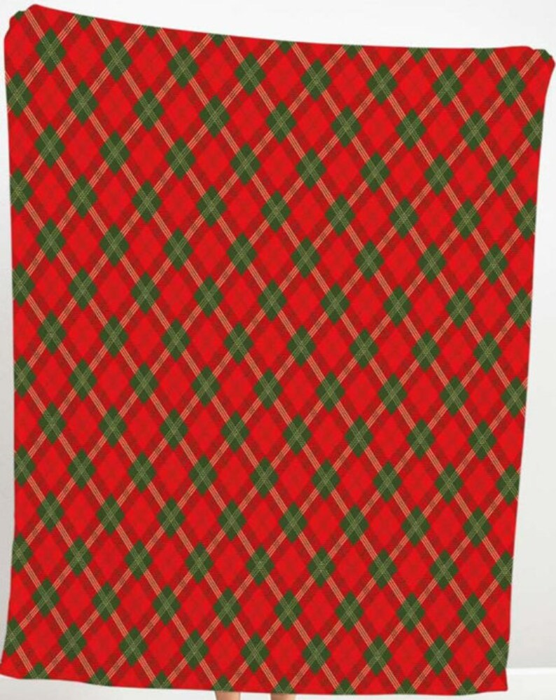 Red/green Diamond Plaid Fabric by the Meter,christmas Fabric Decor