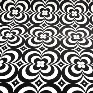 Black & White Oriental Design Print  Fabric by the Meter,Vintage Geometric Fabric Decor Furniture Chair Sofa Upholstery Fabric