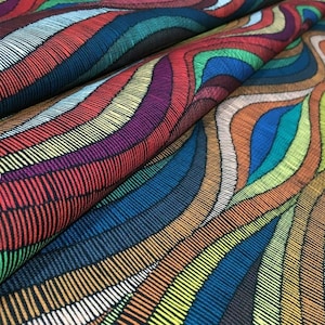 Colorful Waverly Fabric by the Meter,Geometric Fabric Decor Furniture Chair Sofa Upholstery Fabric