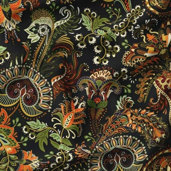 Tessuto Per Quilting In Cotone Con Stampa Floreale Paisley Viola, Materiale Per Artigianato, Larghezza 44" - Italia - Foto 12