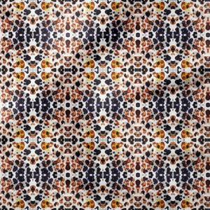 Abstracte stof met luipaardprint, symmetrisch dierlijk materiaal, 56-inch brede katoen-polymix, woondecoratie afbeelding 3