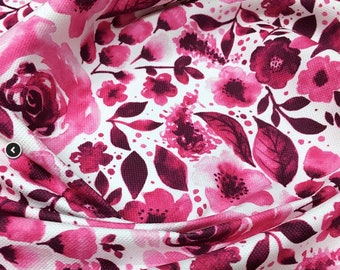 Fuschia Flowers Fabric by the Meter,Floral Fabric Decor Furniture Chair Sofa Upholstery Fabric