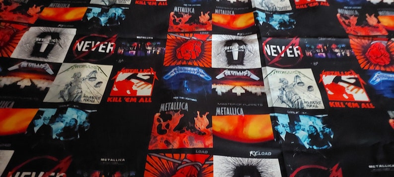 Metallica Album Covers Fabric by the Meter,Music,Rock Groups Home Decor Furniture Chair Sofa Upholstery Fabric image 7