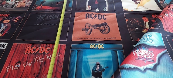 AC DC Album Covers Fabric by the Meter music rock Groups Home Decor Furniture Chair Sofa Upholstery Fabric Etsy Canada