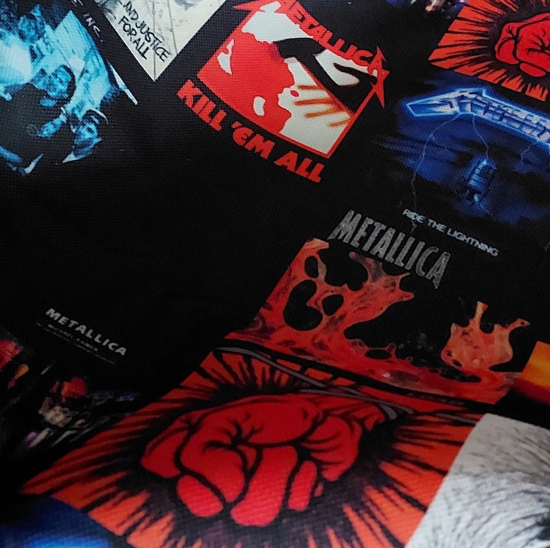 Metallica Album Covers Fabric by the Meter,Music,Rock Groups Home Decor Furniture Chair Sofa Upholstery Fabric image 6