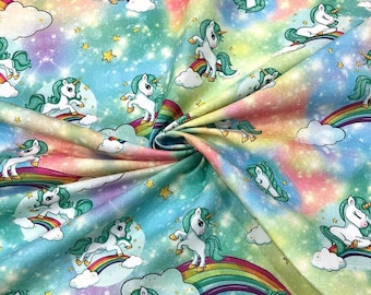 Unicorn Fabric by the Meter,Kid's Room Fabric Decor Furniture Chair Sofa Upholstery Fabric