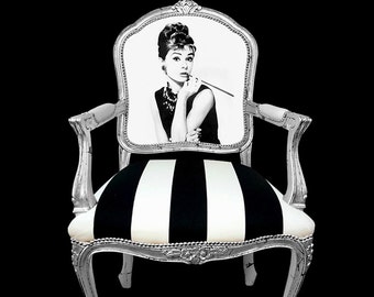 Custom Size Audrey Hepburn Pattern ,Panel,Pano  Upholstery Fabric