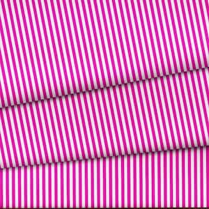 Fuschia Striped Geometric Upholstery Fabric: Polyester Microfiber By The Meter