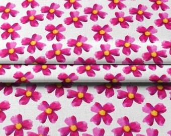 Aquarel bloemenstof per meter, roze-paarse bloem bekleding, kinderkamergordijnen naaiwerk