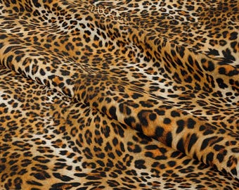 Classic Leopard Print Fabric by Yard, Realistic Cheetah Animal Pattern Upholstery Canvas