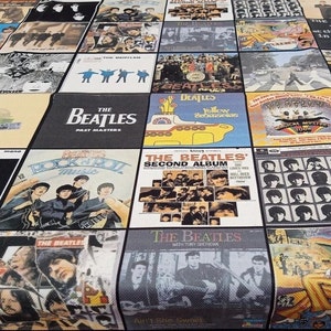 The Beatles Album Covers Fabric by the Meter,Music,Rock Groups Home Decor Furniture Chair Sofa Upholstery Fabric