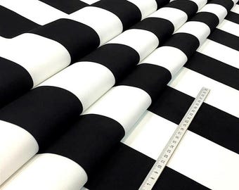 Black White Striped(8x8)cm Fabric by the Meter,Geometric Pattern Printed Fabric Decor Furniture Chair Sofa Upholstery Fabric