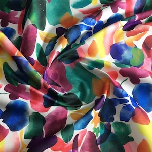 Abstract Floral Fabric: Colorful Polyester Upholstery Fabric