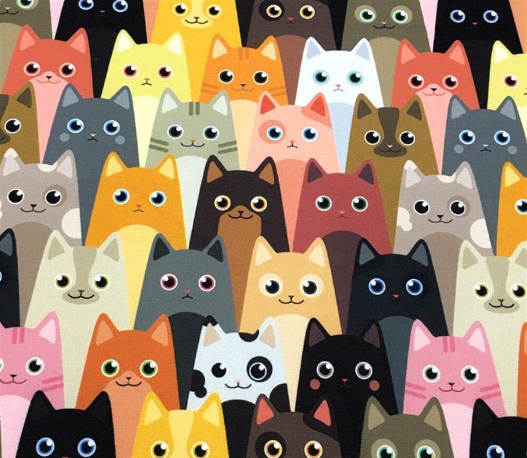 Cats Fabric by the Meter,kid's Room Fabric Decor Furniture Chair Sofa