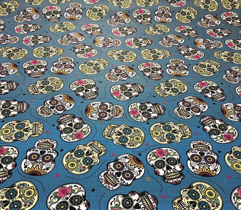 Craft Supplies & Tools Pop Art Cat Skulls Print Upholstery Fabric