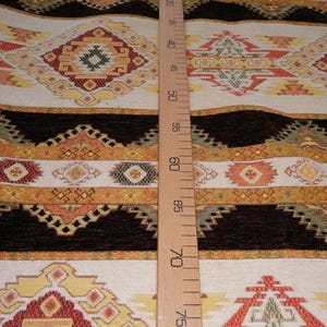 Turkish Kilim Upholstery Fabric by the Meter,Boho Woven Chenille Fabric, Decor Rug Tapestry Sofa Chair Furniture Fabric