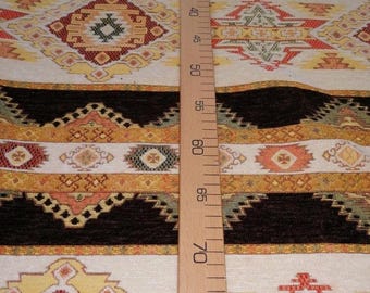 Turkish Kilim Fabric: Boho Chenille Woven Upholstery Fabric