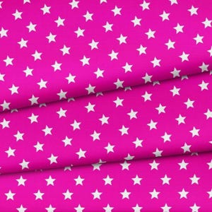 Fuschia Stars Print Fabric by the Meter, Ikat Fabric Decor Furniture Chair Sofa Upholstery Fabric
