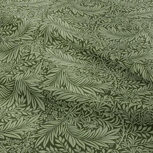 Green Leaf Flowers Print Fabric by the Meter,William Morris Floral Pattern Home Decor Tapestry Chair Sofa Upholstery Fabric