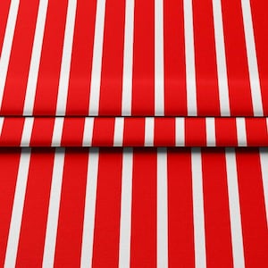Red Striped Upholstery Fabric: Geometric Print, Microfiber, By The Meter