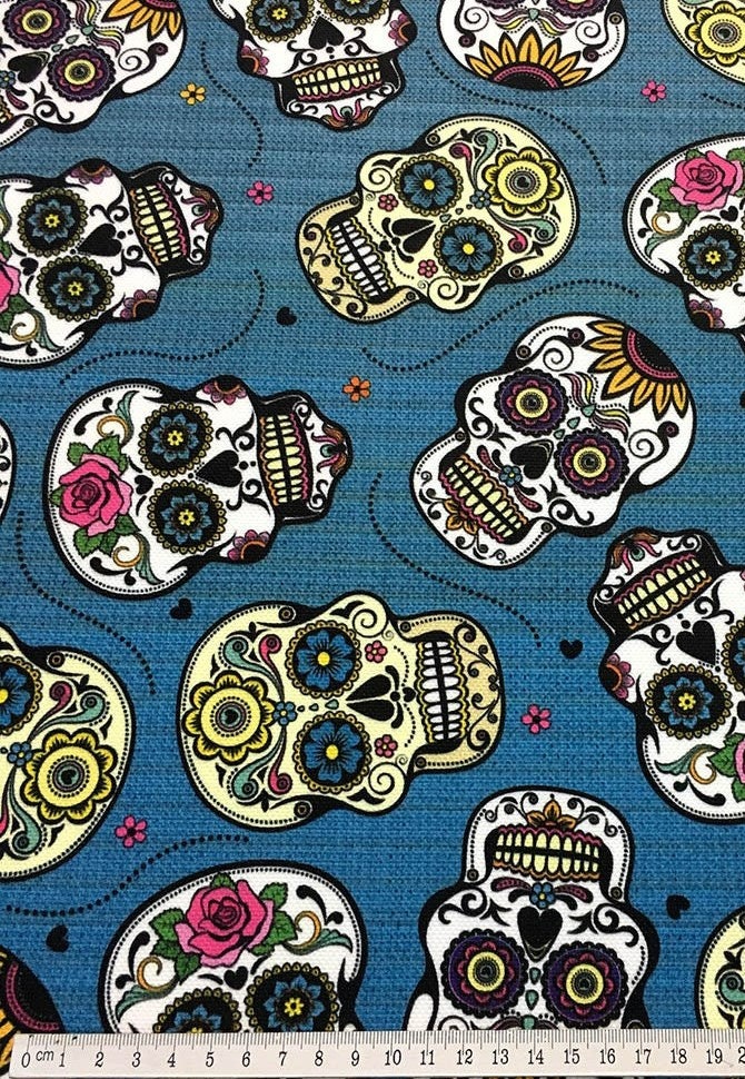 Craft Supplies & Tools Pop Art Cat Skulls Print Upholstery Fabric Sewing & Fiber Materials etna