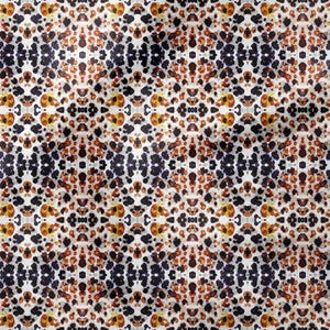 Abstracte stof met luipaardprint, symmetrisch dierlijk materiaal, 56-inch brede katoen-polymix, woondecoratie afbeelding 4