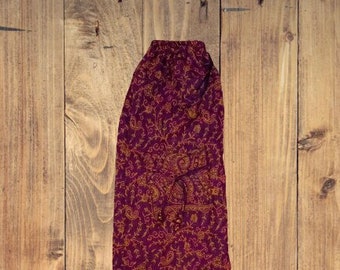 Bohotusk Purple Paisley Woollen Fleece Harem Pants M/L Only