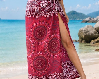 Boho Red Sunbeam Print Sarong Super Soft 140cm x 110cm