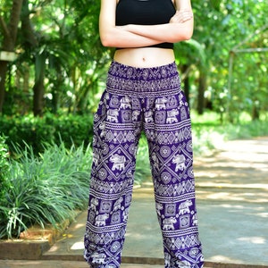 Bohotusk Elephant Print Womens Harem Pants 4 Sizes from 20-52 inch Waist Hand Made image 3