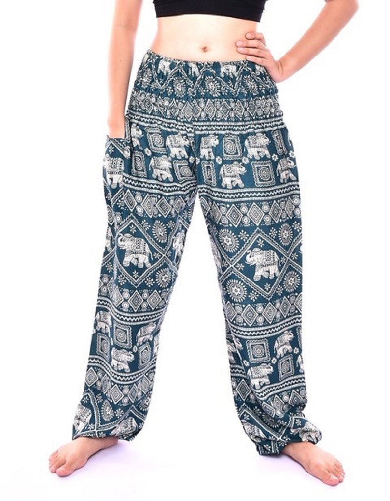 Bohotusk Elephant Print Womens Harem Pants 3 Sizes from 20-52 image 4