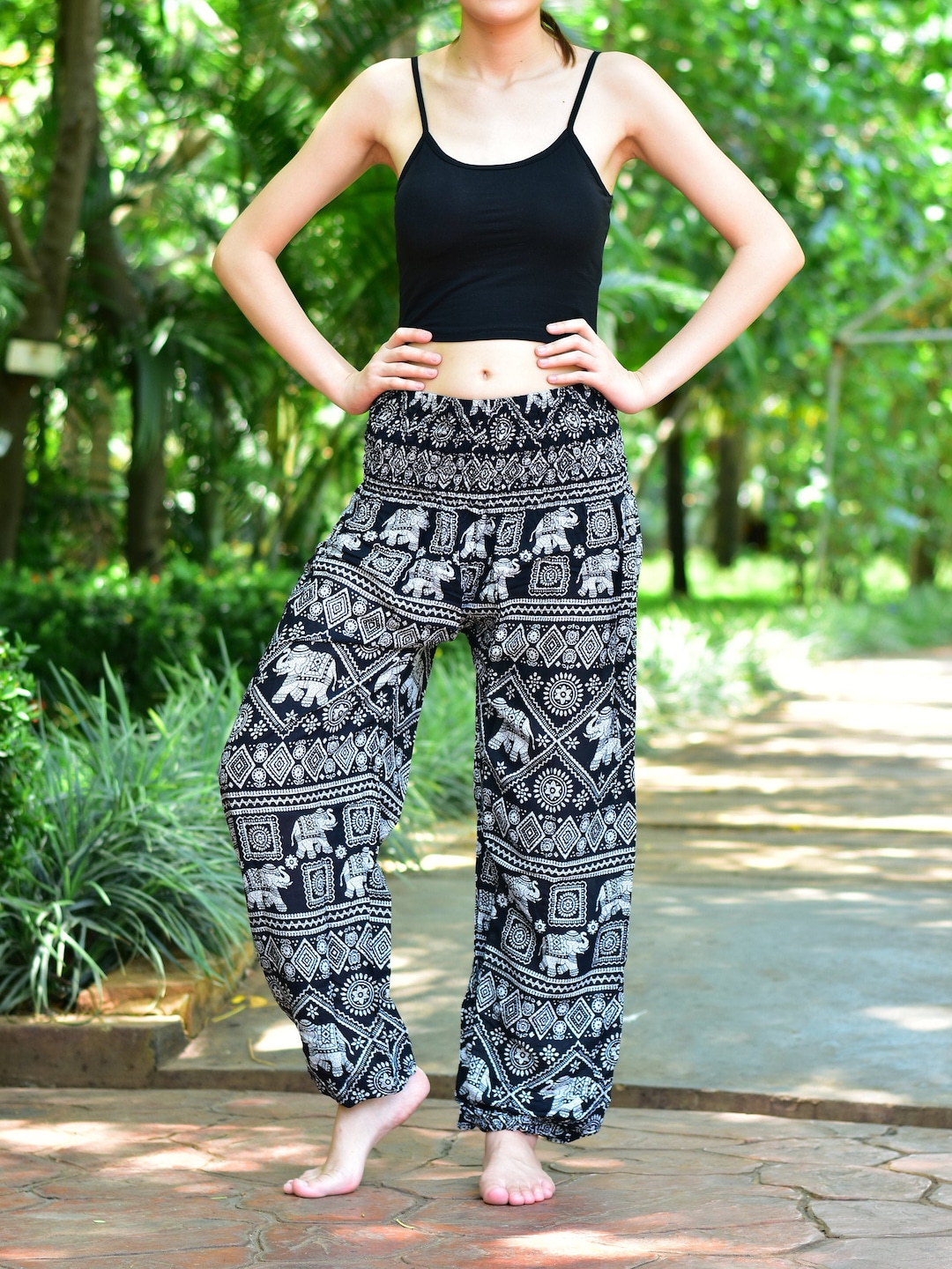 Thai Elephant Print Harem Trousers – The Hippy Clothing Co.