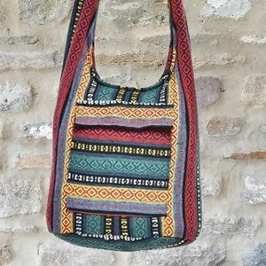 Bohotusk Bright Multi Coloured Cotton Sling Shoulder Bag