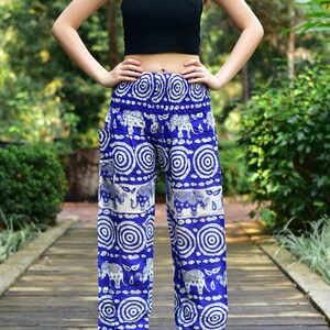 New Indian Elephant Harem Pants,pure Cotton,hand Block  Printed,casual,holiday,bohemian,lounge Wear,black,handcrafted,ethical  Fashion,comfy 