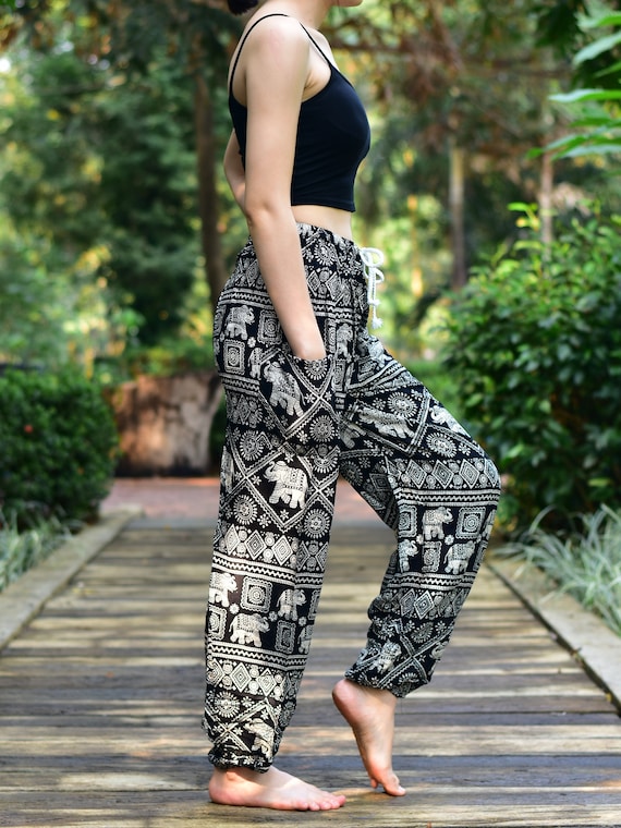 Black Elephant Harem Pants - Quality Bohemian Style Harem Pants