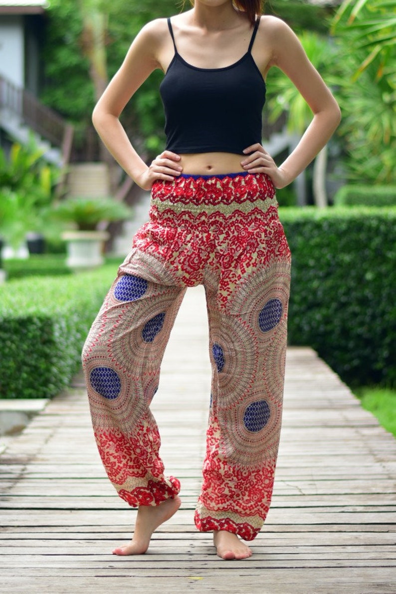 Bohotusk Garden Swirl Print Harem Pants One Size 20-42 inch | Etsy