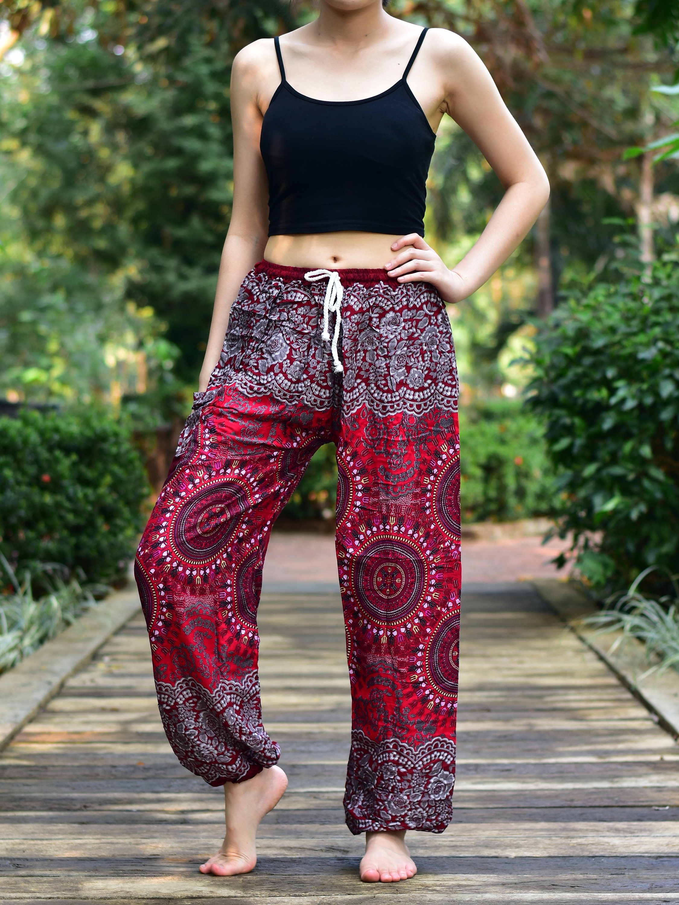 Bohotusk Womens Red Sun Beam Print 