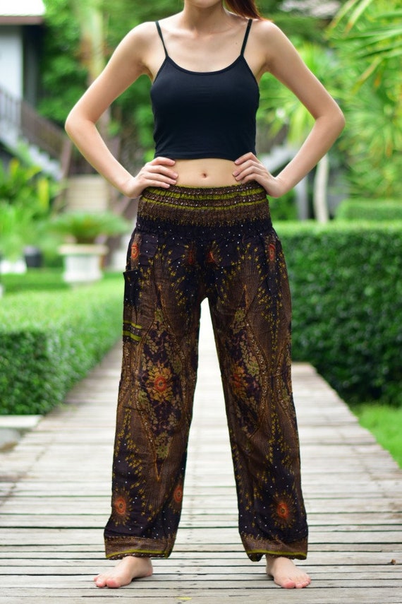 Bohotusk Moonshine Print Harem Pants S/M to 3XL 20-52 Inch Waist Hand Made  in Thailand Stock in UK Donation to Elephants With Every Sale -  Denmark