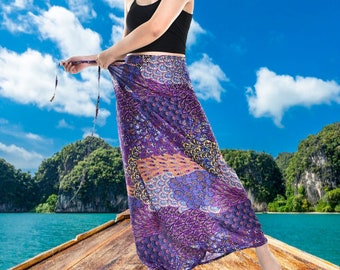 Bohotusk Purple Peacock Feather Print Sarong Super Soft 140cm x 110cm